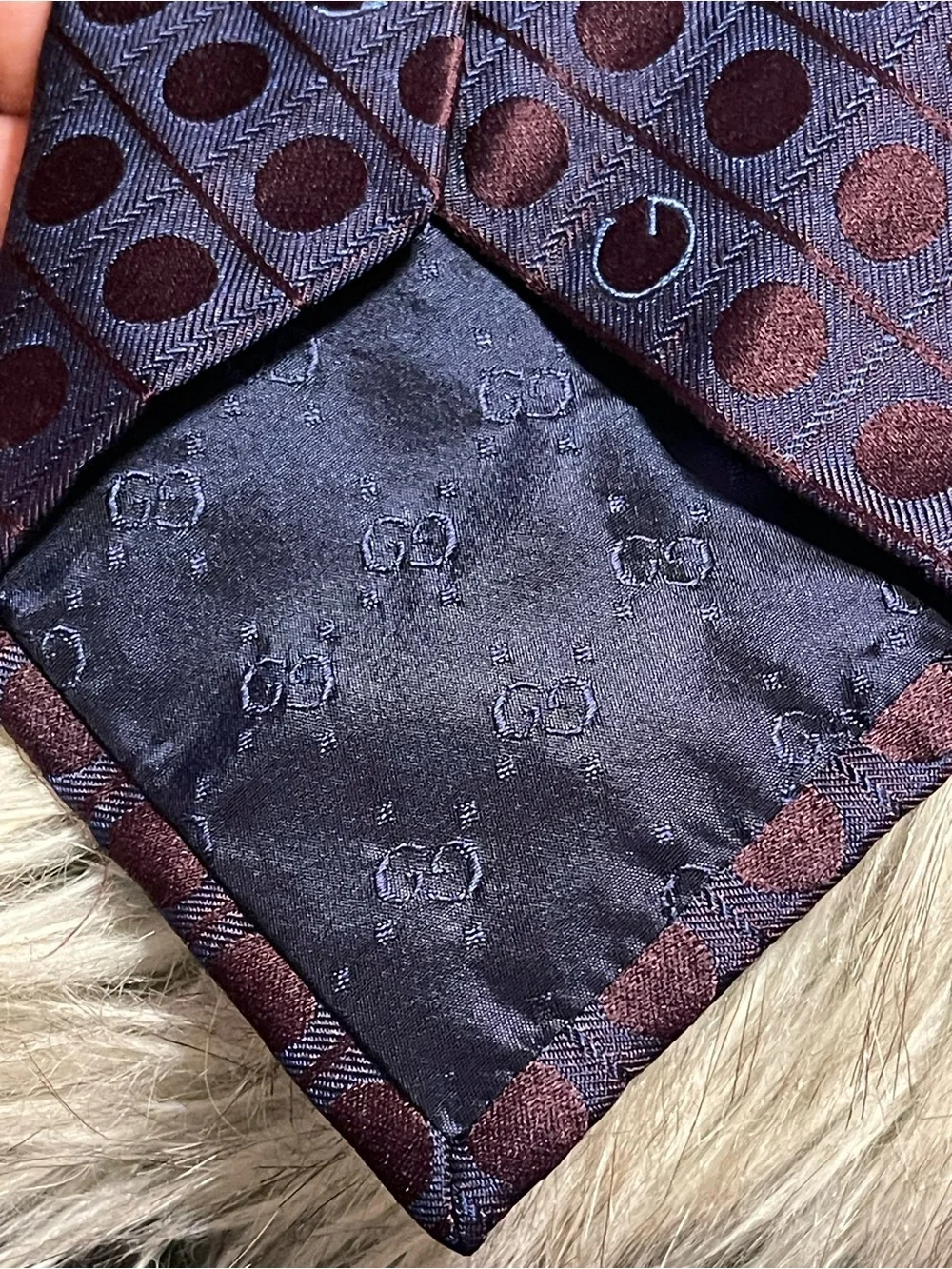 GUCCI Silk Brown Polka Dot Tie Luxury Designer Men's Neckwear Made In Italy